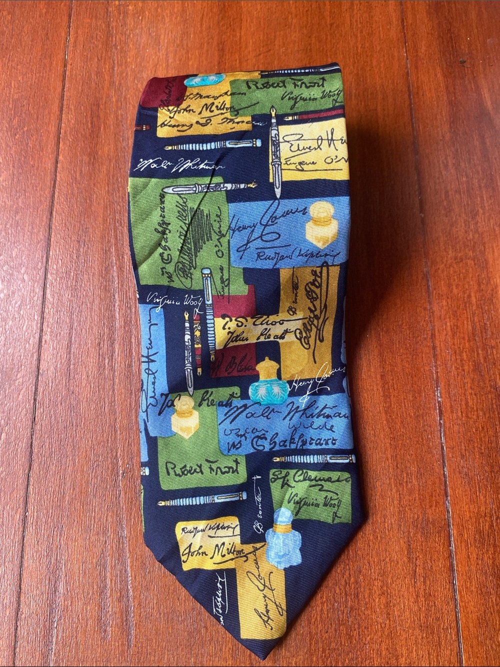 Alynn Neckwear Author! Author! Mens Tie 100% Silk Multicolor Necktie Academia